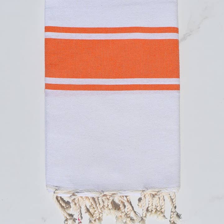 Fouta Tunisia – Großhandel Badetuch – Weiße Fouta mit farbigen Streifen6