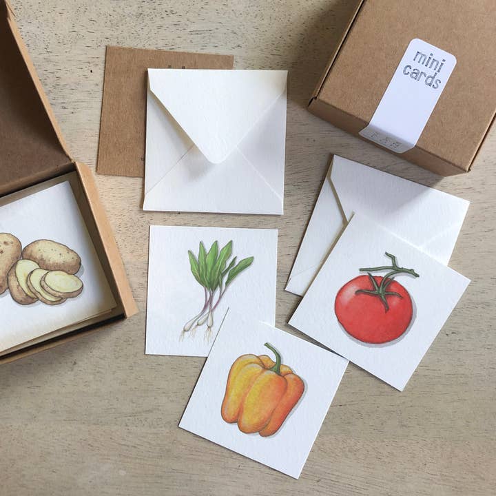 Yeesan Loh - Venta al por mayor Conjunto de papelería y tarjetas - Set de minitarjas/Verduras