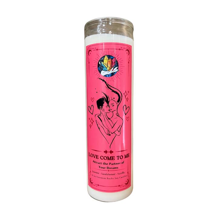 Love Come To Me All Natural Scented Prayer Candle for wholesale by Freedom Rocks