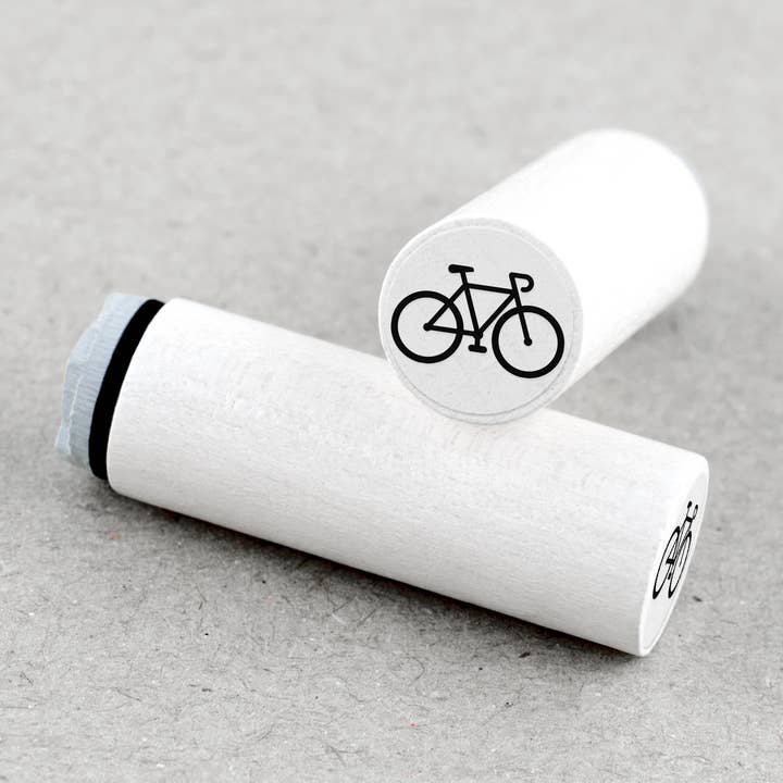 Mini-stämpel med cykeldesign i tre storlekar för wholesale av Merry and Bright
