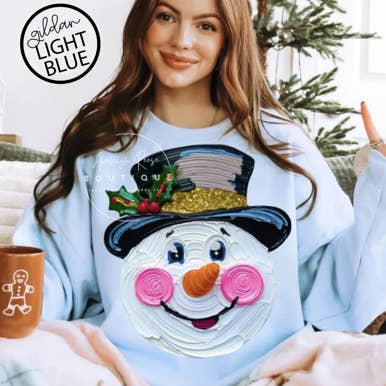 Trendy Chic Apparel LLC - Wholesale Graphic Sweatshirt - Women's - Jolly Snowman (Faux Painted) Sweatshirts & T-Shirts  0