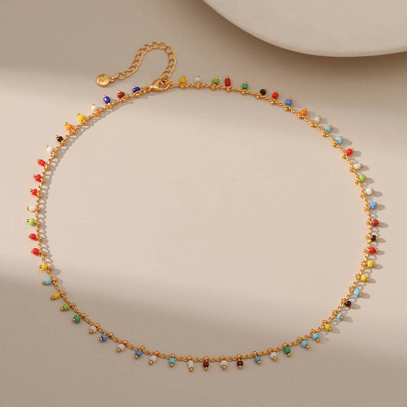 Colorful Vintage Rice Beads Necklace KN0008 for wholesale on Faire1
