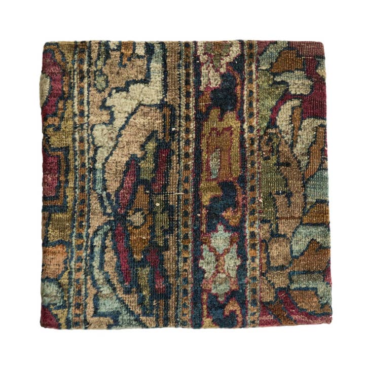 Tableau en liège décoratif avec fragment de tapis antique Kerman pour la vente par Old New House