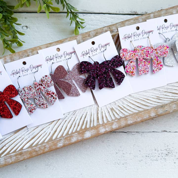 Fancy Chunky Glitter Bows - Valentine Edition for wholesale by Rebel Rose Designs by Brook