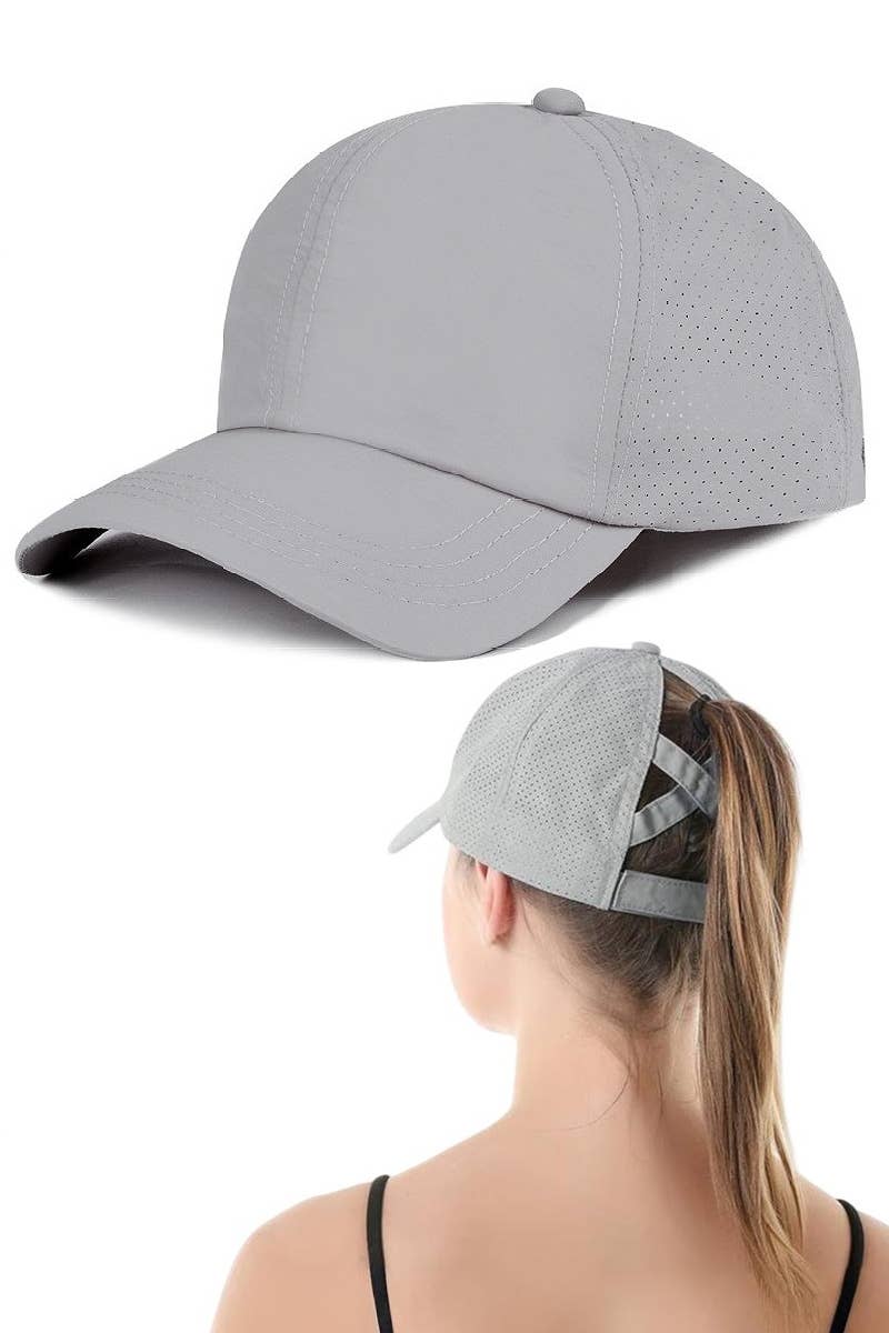 42POPS - Wholesale Baseball Cap - Women&#x27;s - ..0806 Criss Cross Ponytail Baseball Cap Mesh side SI-285494