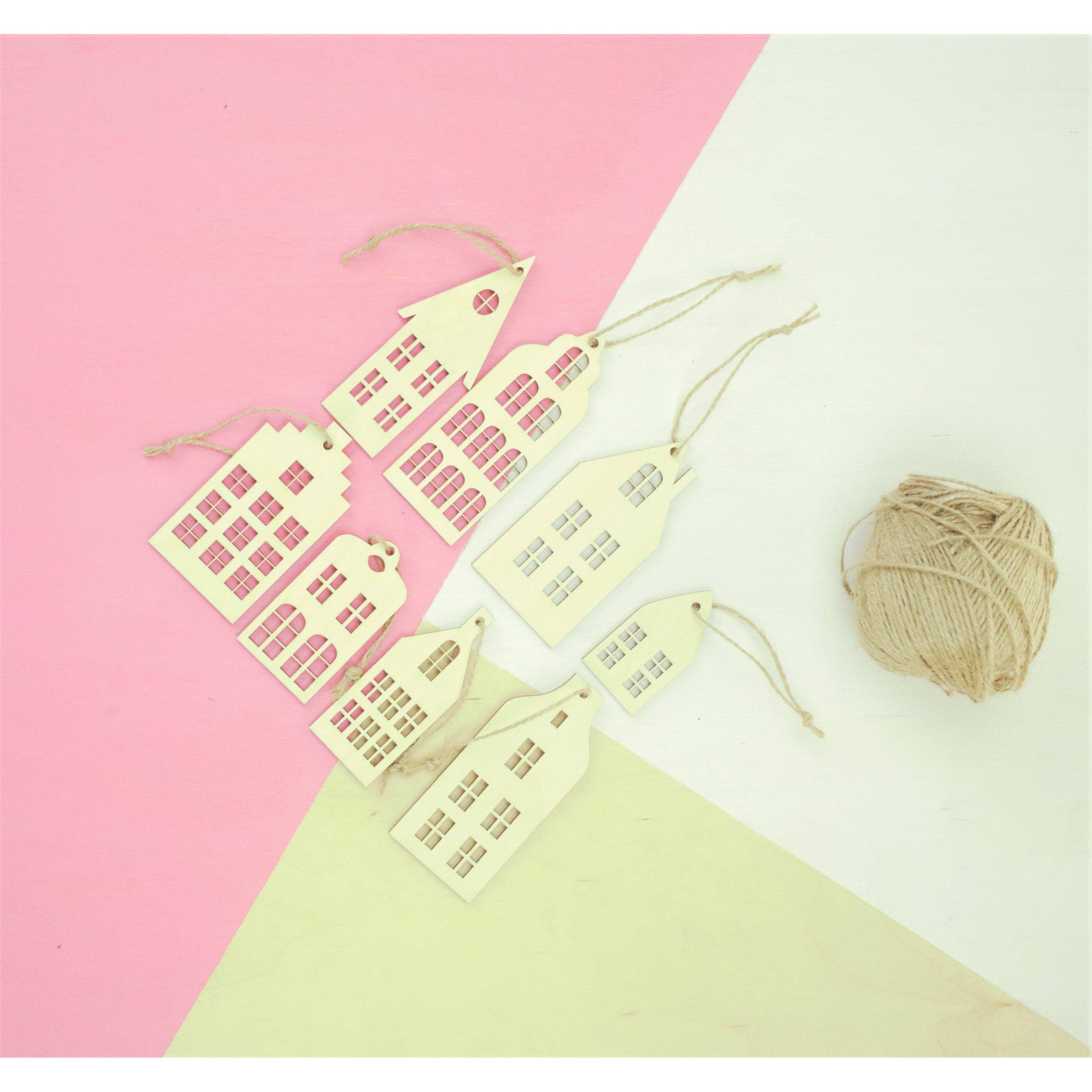 Munda Mundi - Wholesale Ornament Set - SCANDINAVIAN HOUSES, 8 pcs0