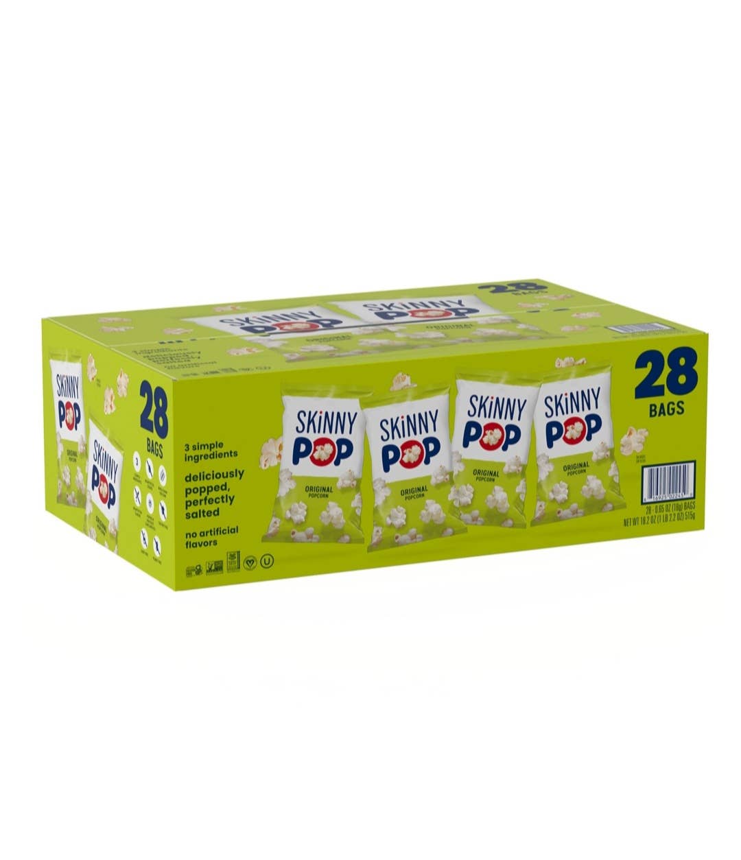 Majestic Wholesale - Wholesale Popcorn - SkinnyPop Original Popcorn – 0.65oz Snack Bags, 28-Pack