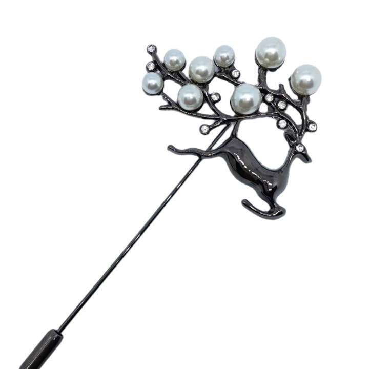 Deer and Pearls Lapel Pin for wholesale by Mrlapel