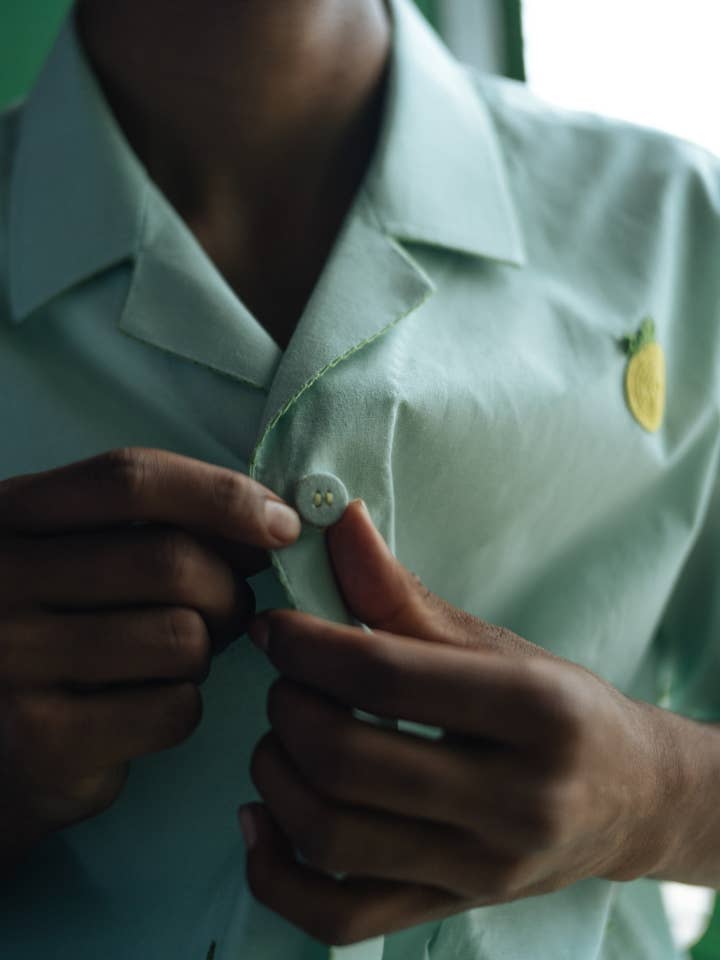 LEMON BLOSSOM CROSS-STITCH - 100% COTTON for wholesale by Choyal - Fair Trade Unisex Clothing