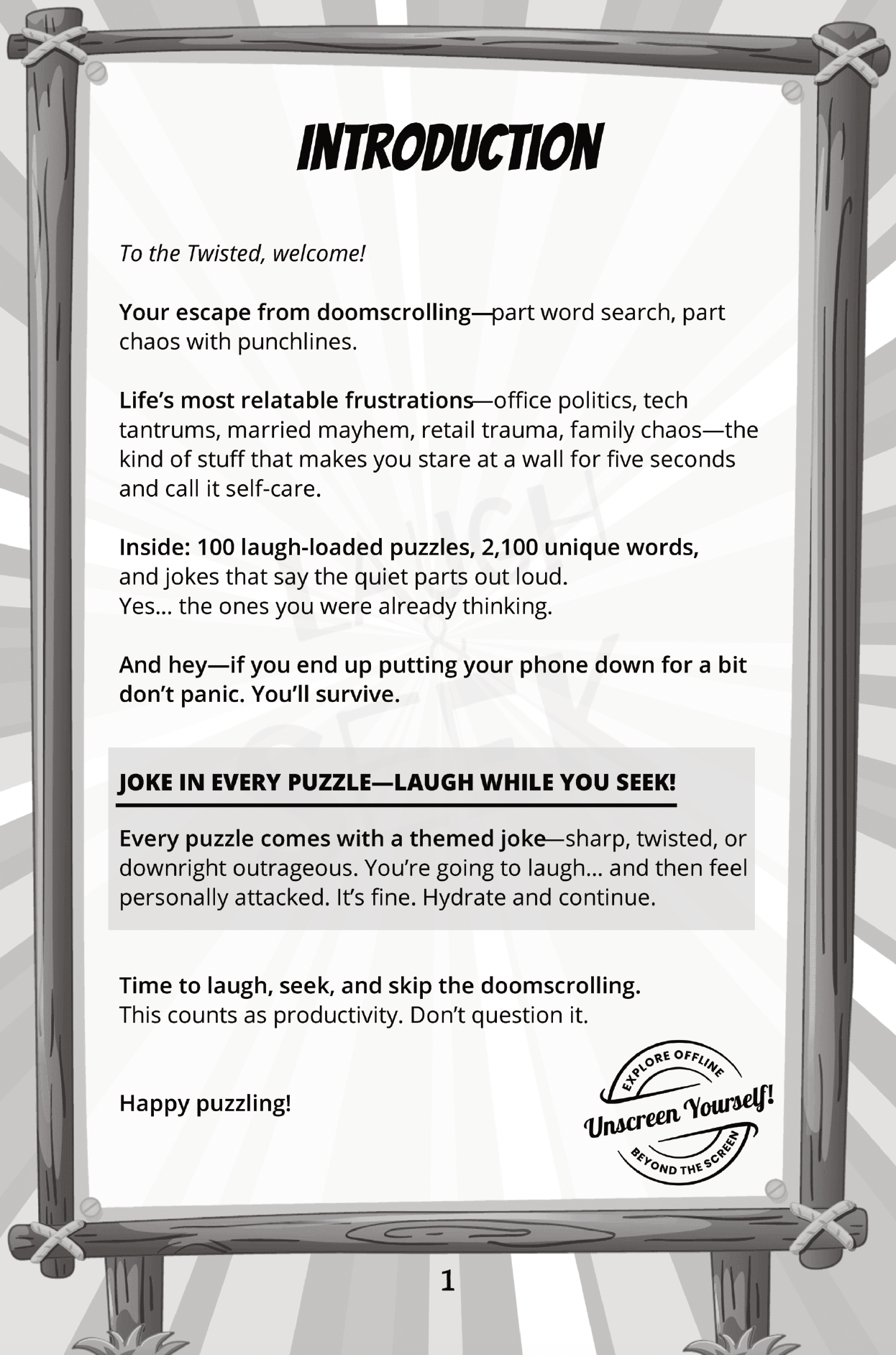 Unscreen Yourself! - Wholesale Puzzle - Adult - Laugh & Seek – Funny Word Search Puzzles & Puns6