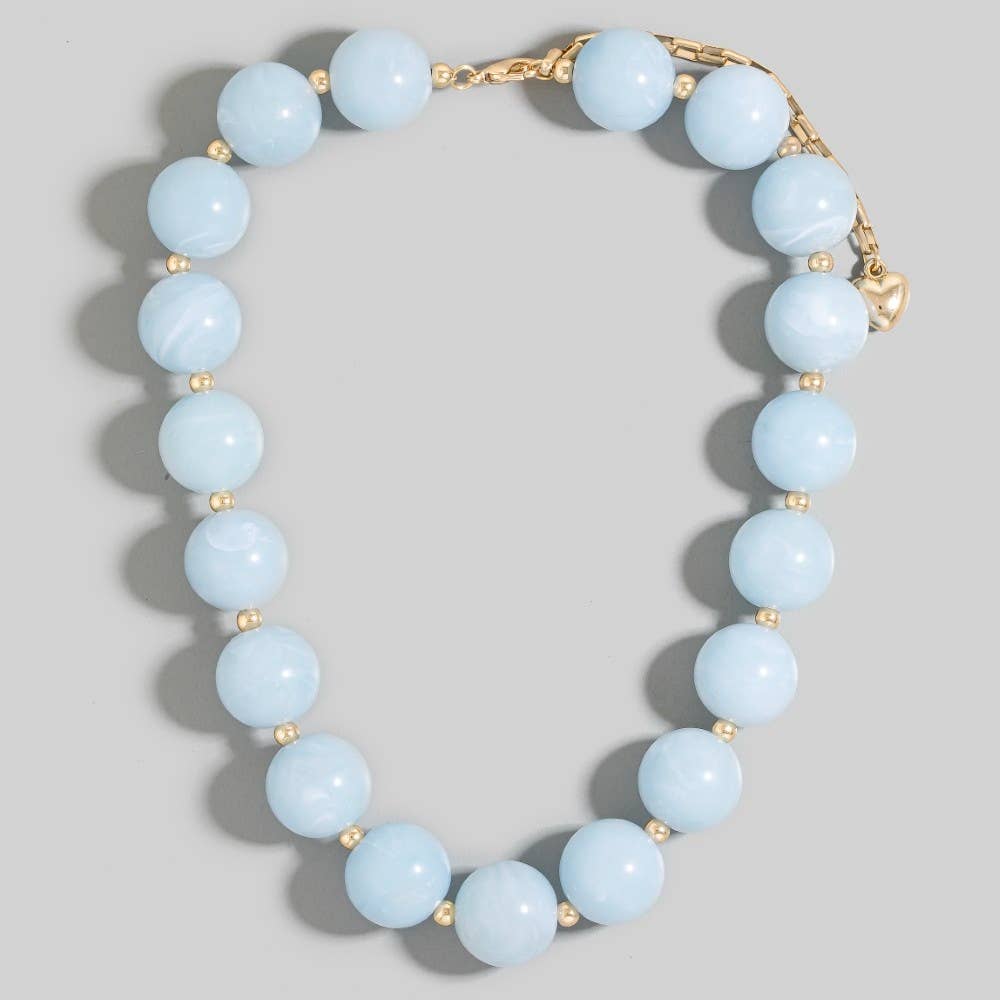 The Looks by Fame Accessories - Wholesale Pendant/Charm Necklace - Large Resin Ball Beaded Necklace1