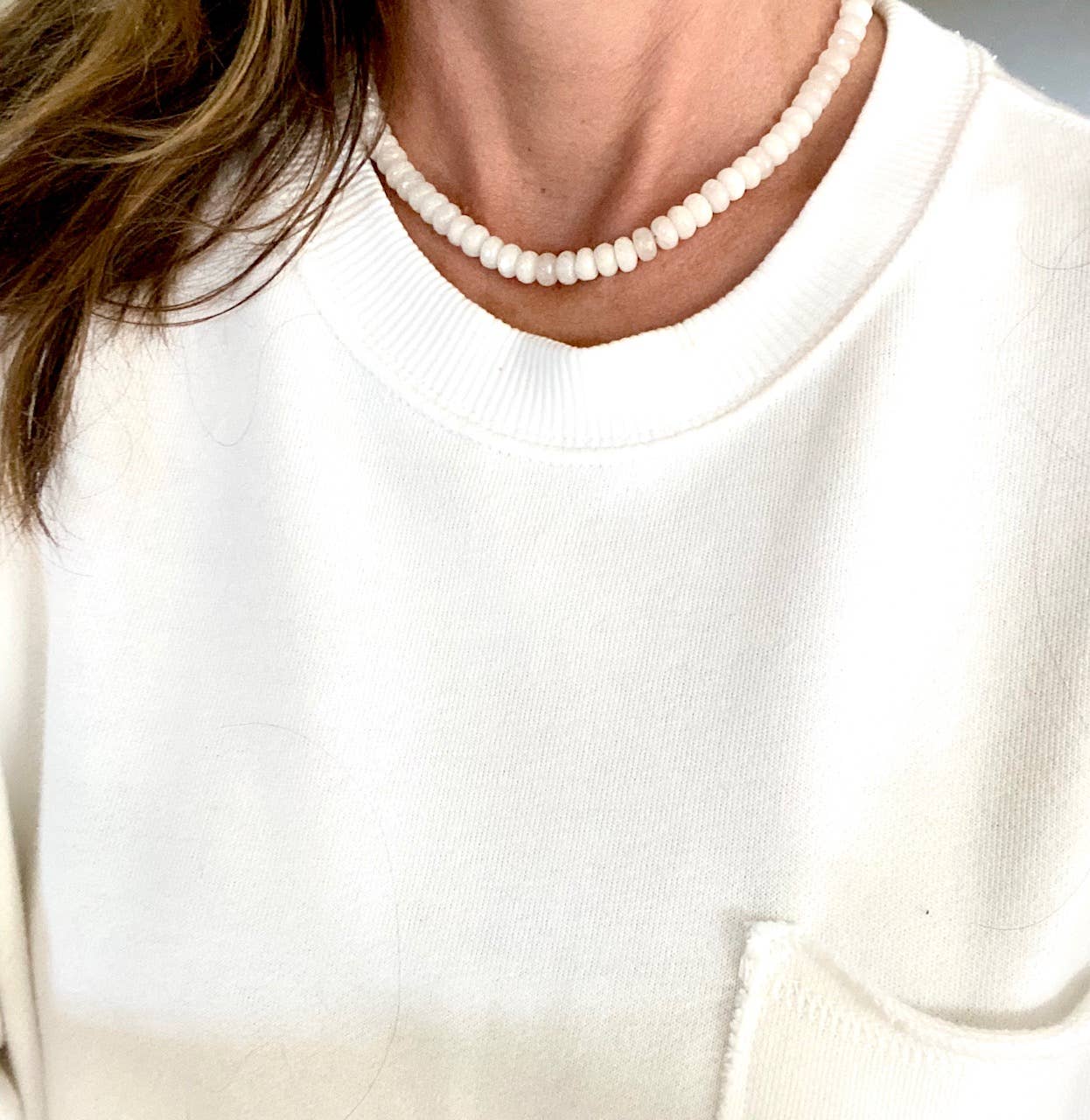 Sonya Renee Jewelry - Wholesale Beaded/Pearl Necklace - Candice Necklace - faceted and smooth gemstone roundels45