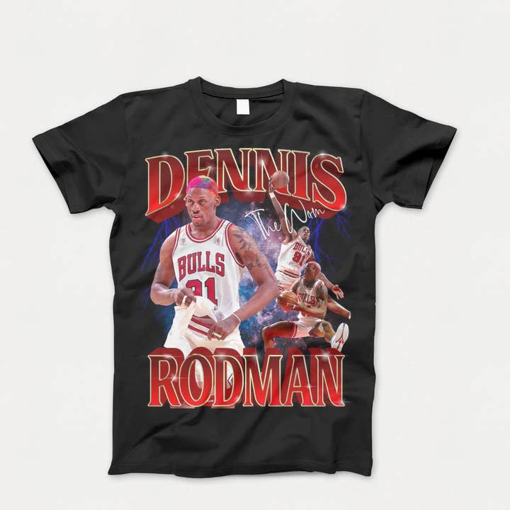 Dimi Rogue - Wholesale Screen Printed T-Shirt - Unisex - Unisex Adult Dennis Rodman Tee Shirt