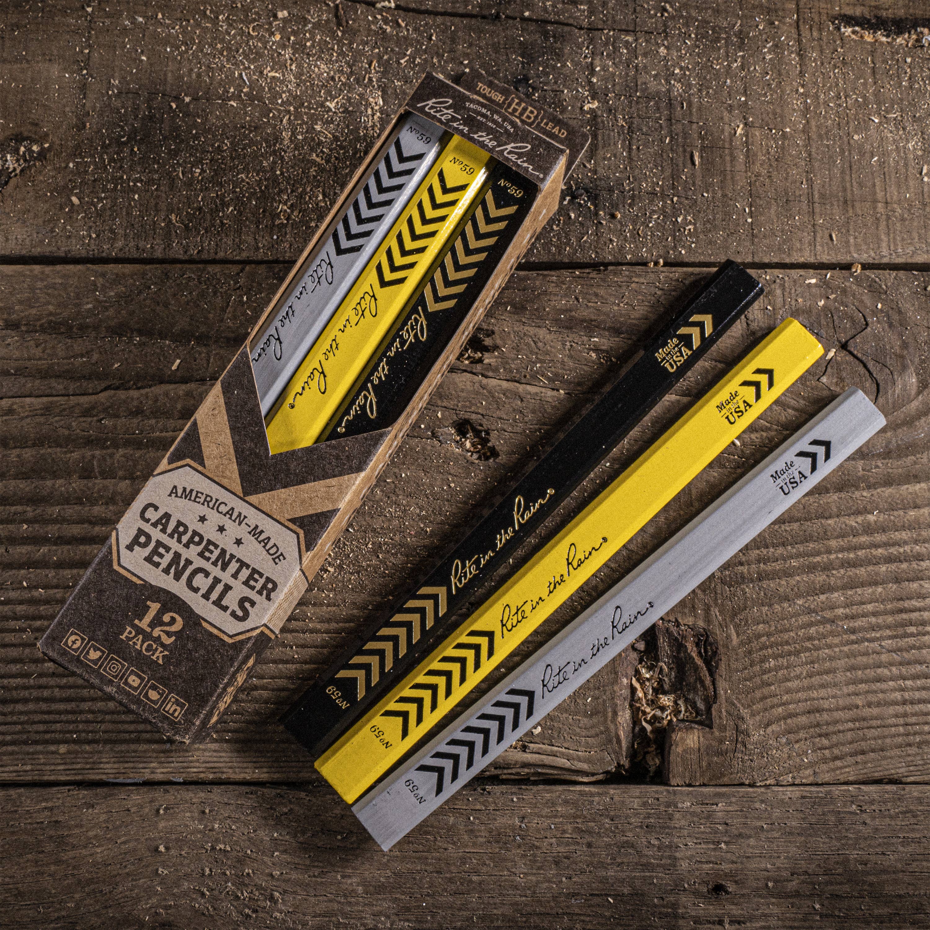 Rite in the Rain - Wholesale Pencil - Rite in the Rain Carpenter Pencils, 12 Pack3