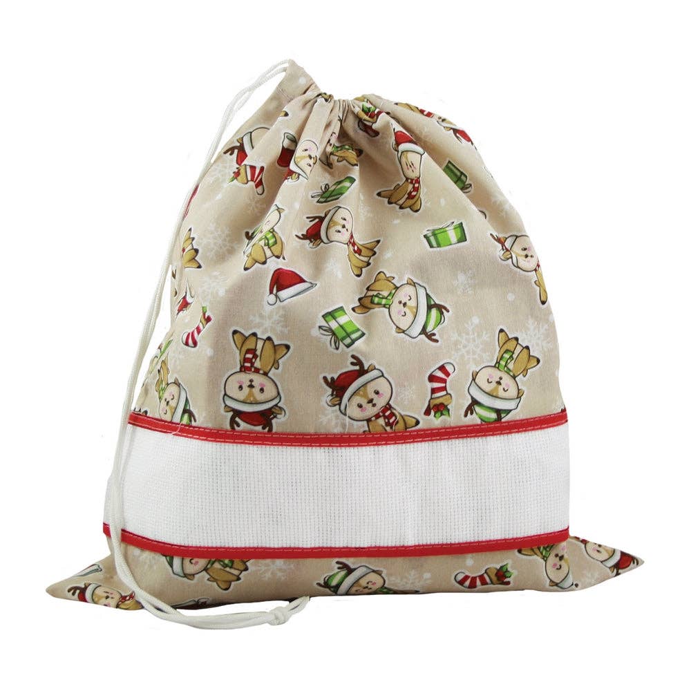 Almatex srl - Wholesale Christmas decoration - DANCER gift bag cm.32x37 in printed canvas with embroidery insert2