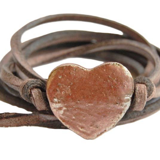 Chic Le Freak - Wholesale Bangle Bracelet - Leather lace bracelet with rose gold heart0