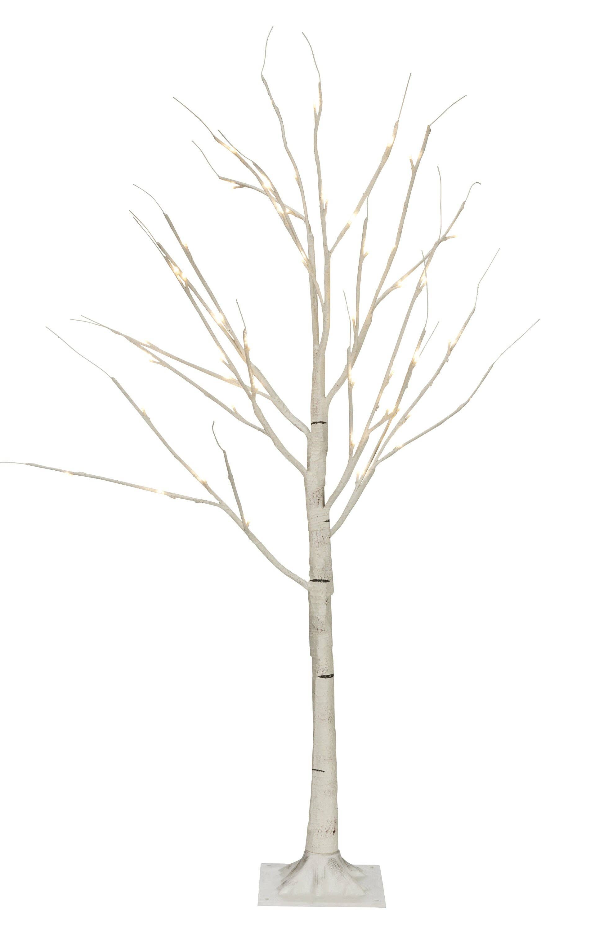 Hi-Line Gift Ltd. - Wholesale Outdoor Ornament/Decor - Birch Tree On Metal Base In/Outdoor 120 Led 83 Inch High1