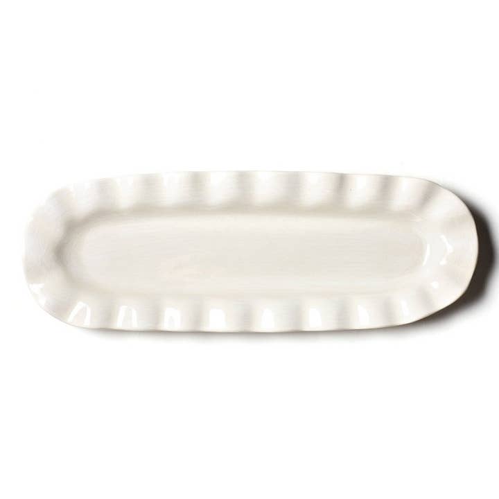 Coton Colors - Wholesale Decorative Tray - Signature White Ruffle Skinny Tray