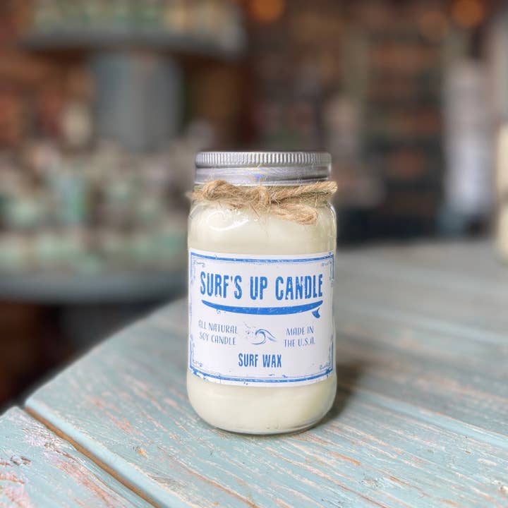 Surfs Up Candle - Wholesale Jar/filled candle - Surf Wax Mason Jar Candle - Original Collection1