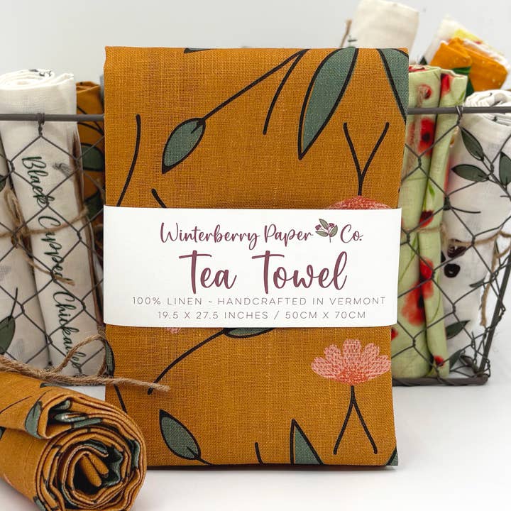 Reflective Vines Tea Towel for wholesale by Winterberry Paper Co.