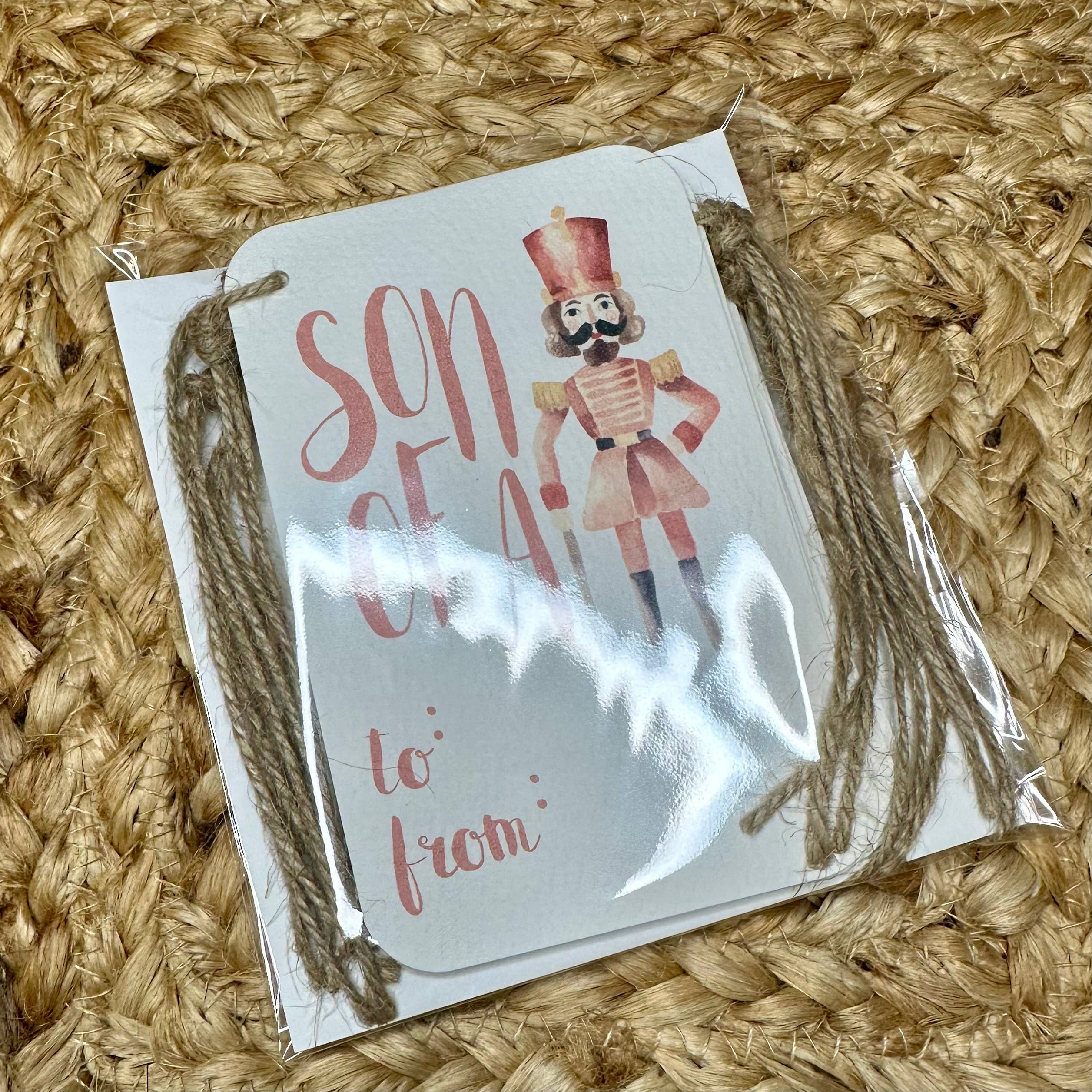 by BellaBlue - Wholesale Christmas Card - Nutcracker Watercolor Print Christmas Handmade Gift Tag Set2