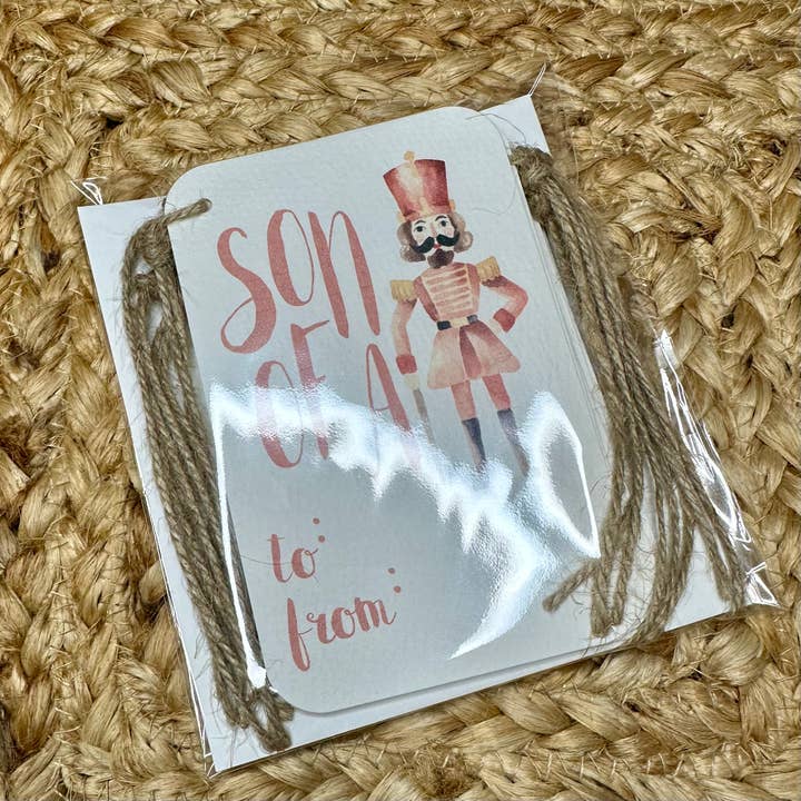 by BellaBlue - Wholesale Christmas Card - Nutcracker Watercolor Print Christmas Handmade Gift Tag Set2