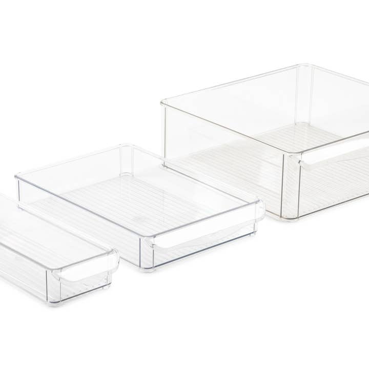 Core Home - Wholesale Food Storage Container - Set of 3 Stackable Fridge Bins Asst S/M/XL1