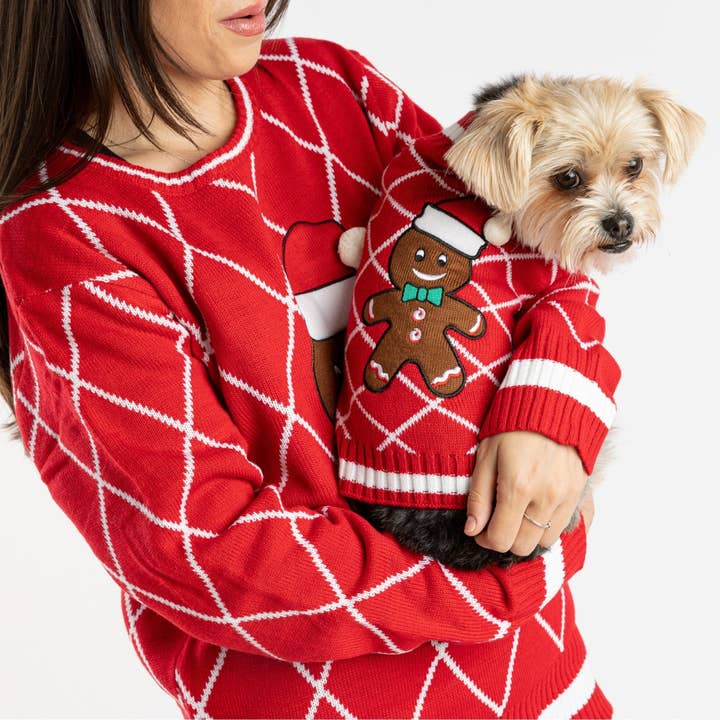 Silver Paw - Wholesale Pet Sweater - Dog - Ugly Xmas Dog Sweater - Gingerbread