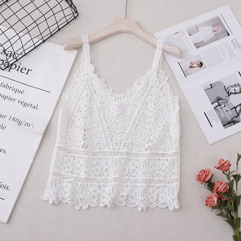 Hope & Sunshine - Wholesale Swim Cover Up - Women's - Lace Crochet Cover-up Top Tank1