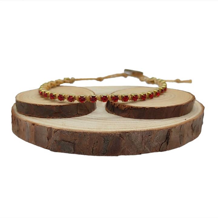 Crystal Chain Bracelets Small - Lt Siam for wholesale by QUÉ MÁS JEWELS