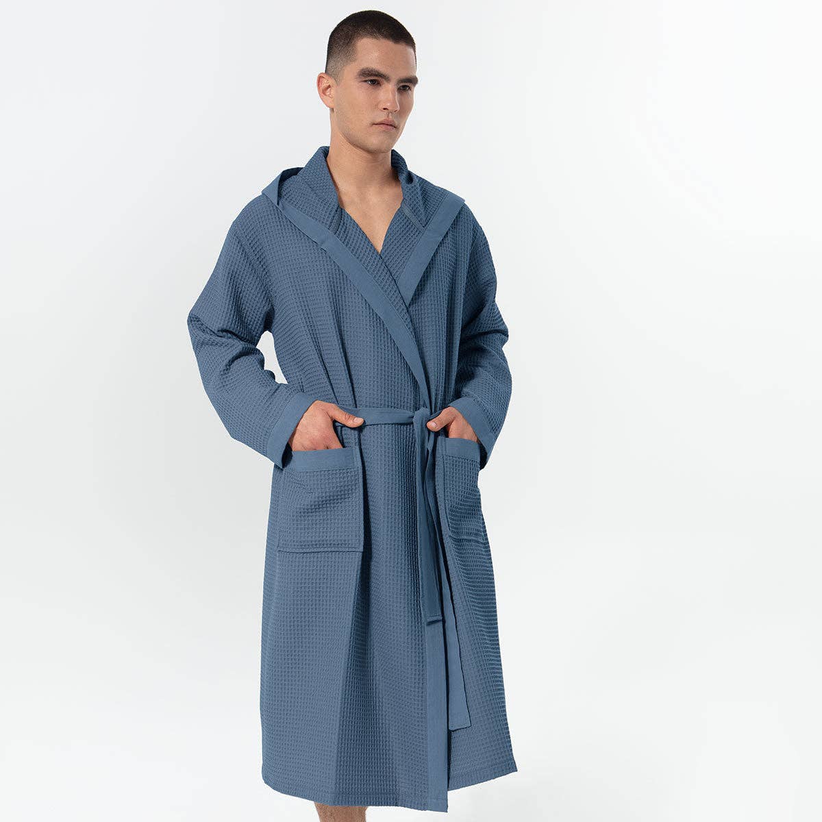 SEYANTE - Wholesale Robe - Men's - Men's Hooded Turkish Cotton Waffle Robe38