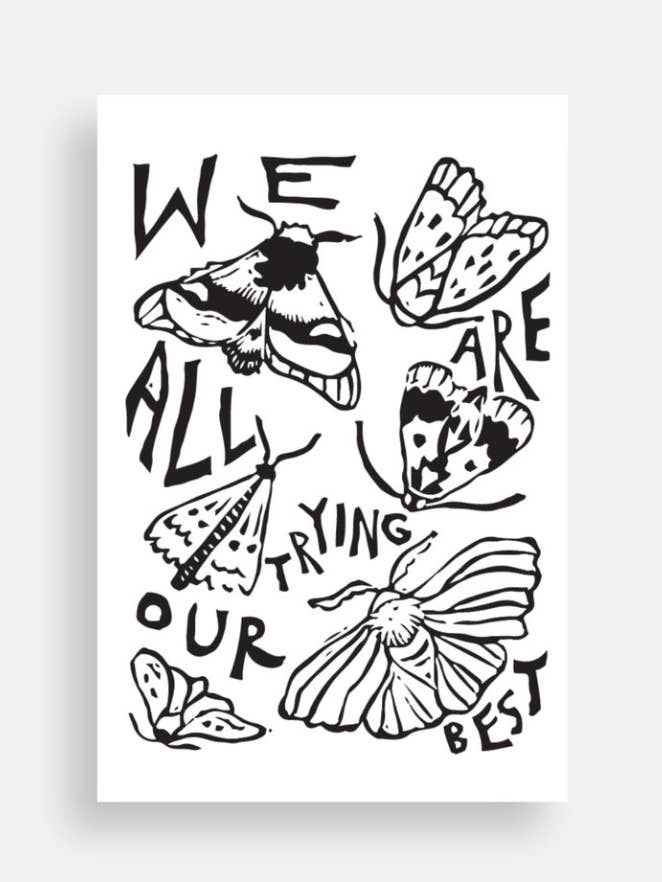 3" Vinyl Sticker - Trying our best - moths for wholesale by Coyotesnout