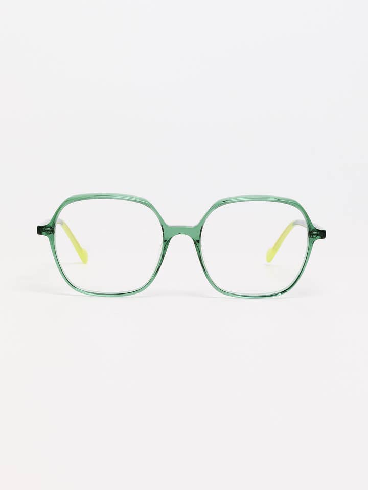 Montures Optiques Bicolores Vert Brillant / Jaune pour la vente par TIWI