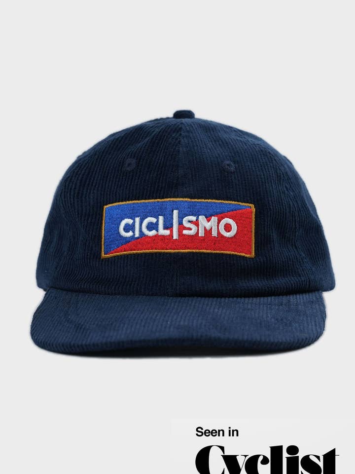 Chapéu de Ciclismo em Veludo Canelado Azul Marinho por atacado de The General Classification