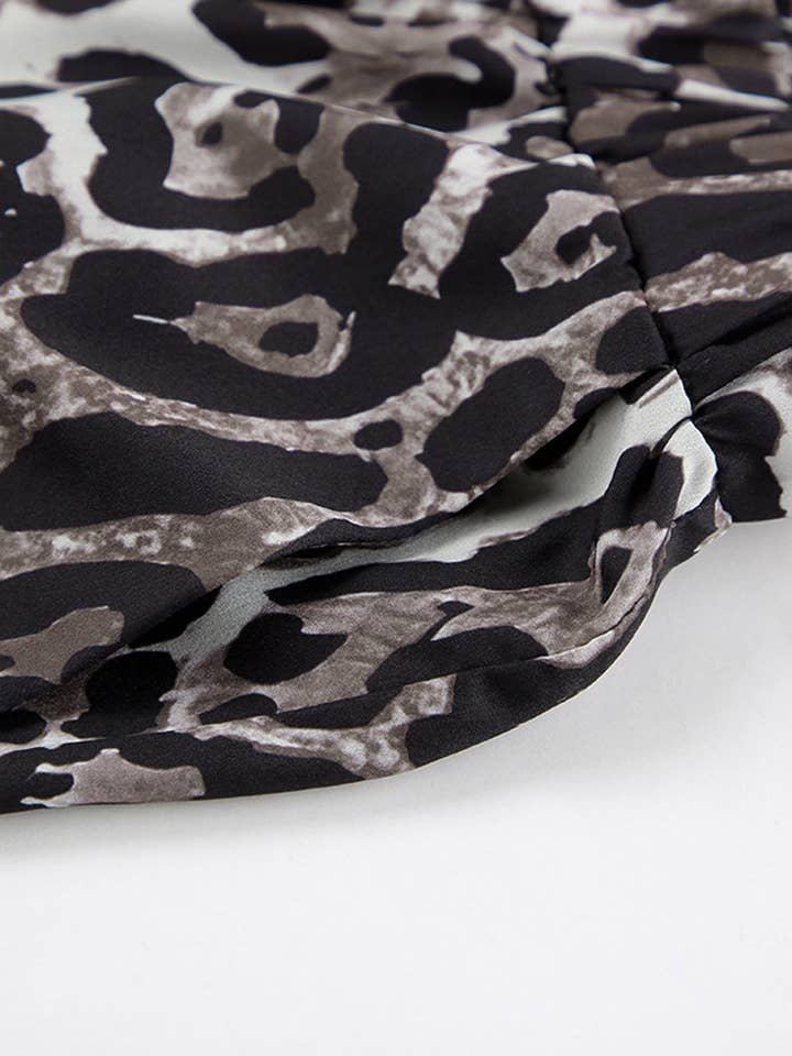 LEOPARD Wide-Leg Satin Animal Print Pants for wholesale on Faire8