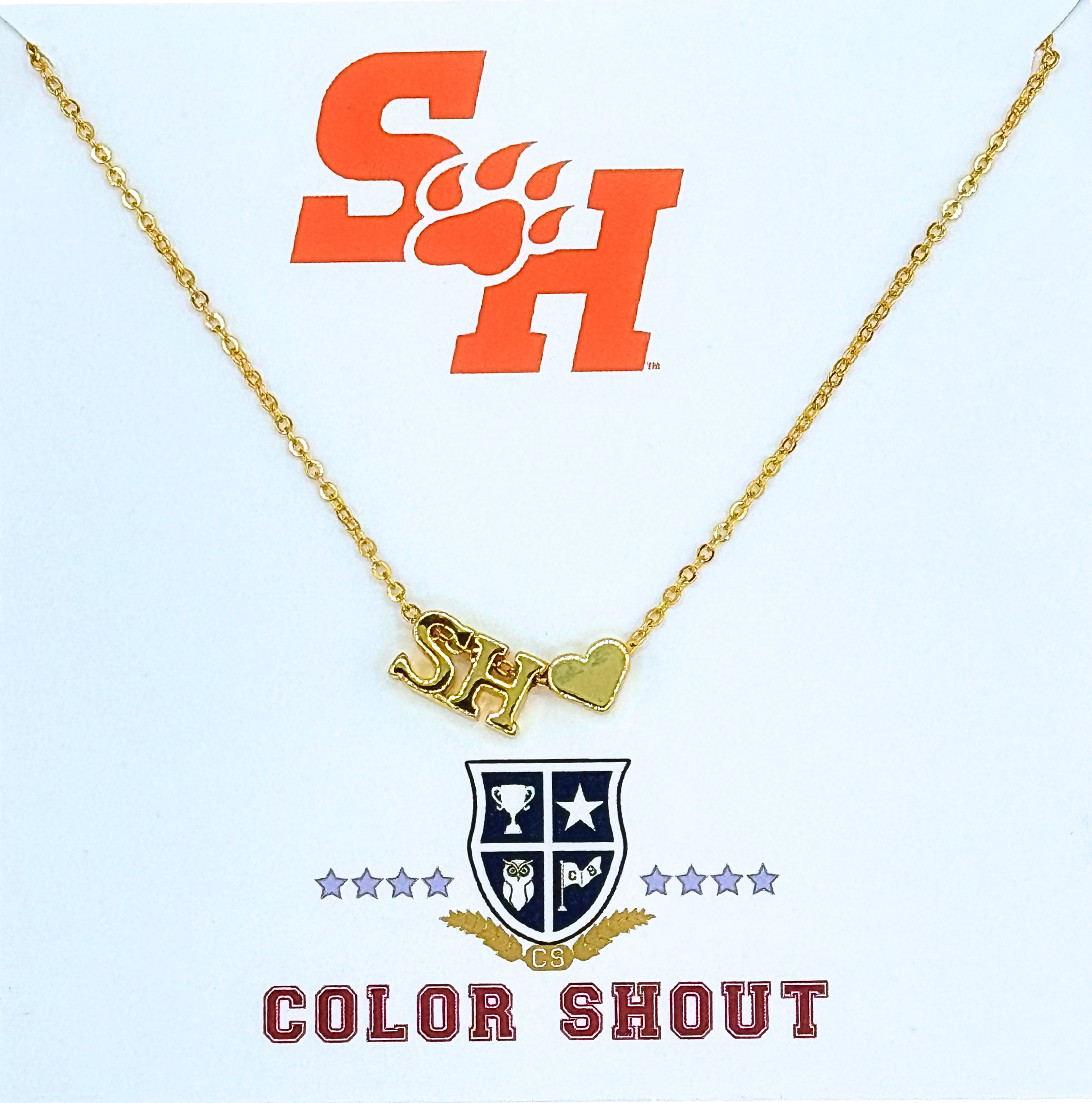 Color Shout - Wholesale Pendant/Charm Necklace - I Love College:  Initial Heart Necklace38