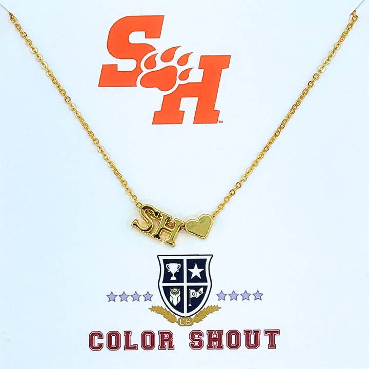 Color Shout - Wholesale Pendant/Charm Necklace - I Love College: Initial Heart Necklace38