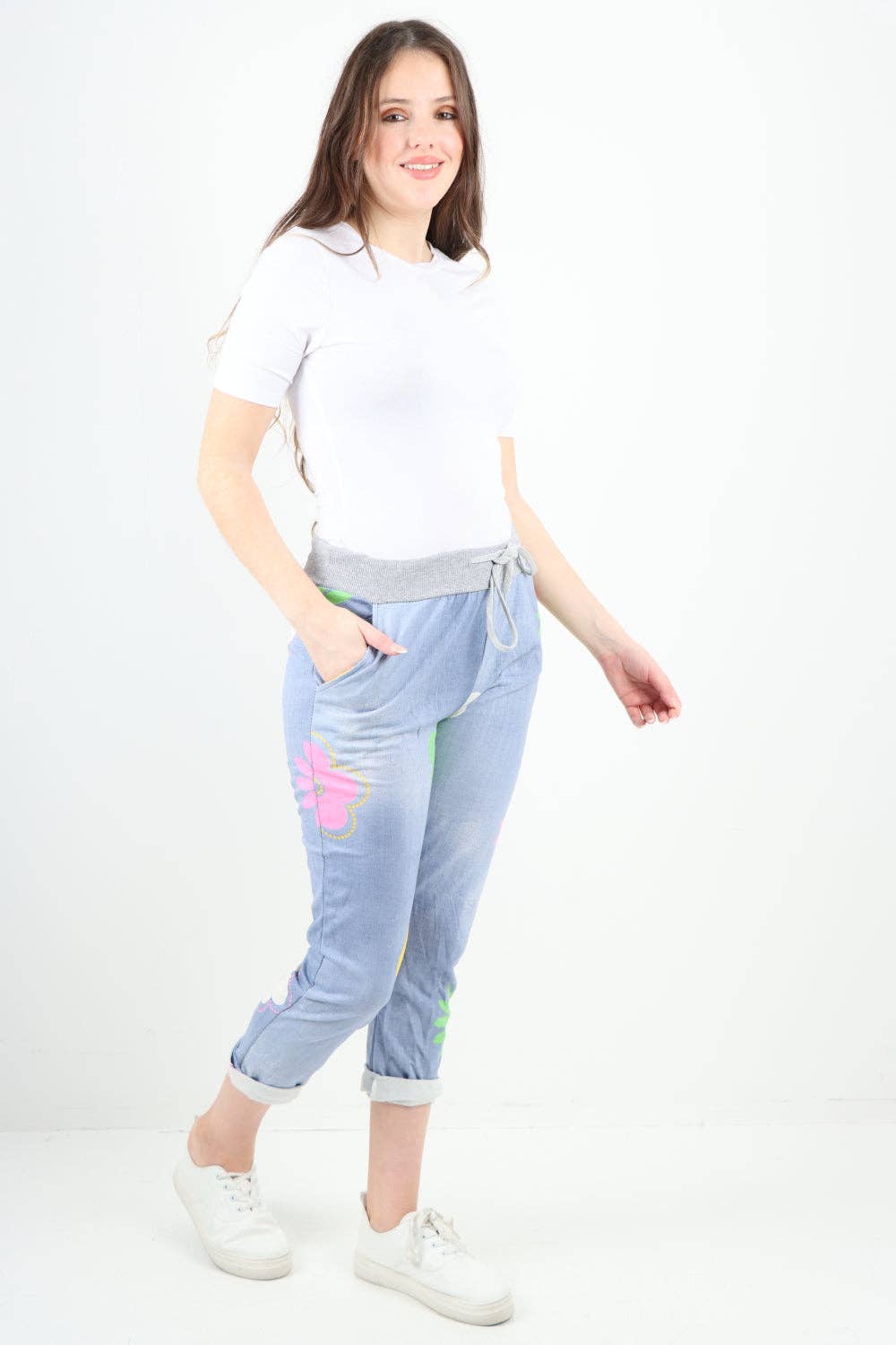 Miss Bold - Wholesale Pants - Women's - Italian Ditsy Floral Printed Cotton Trousers9