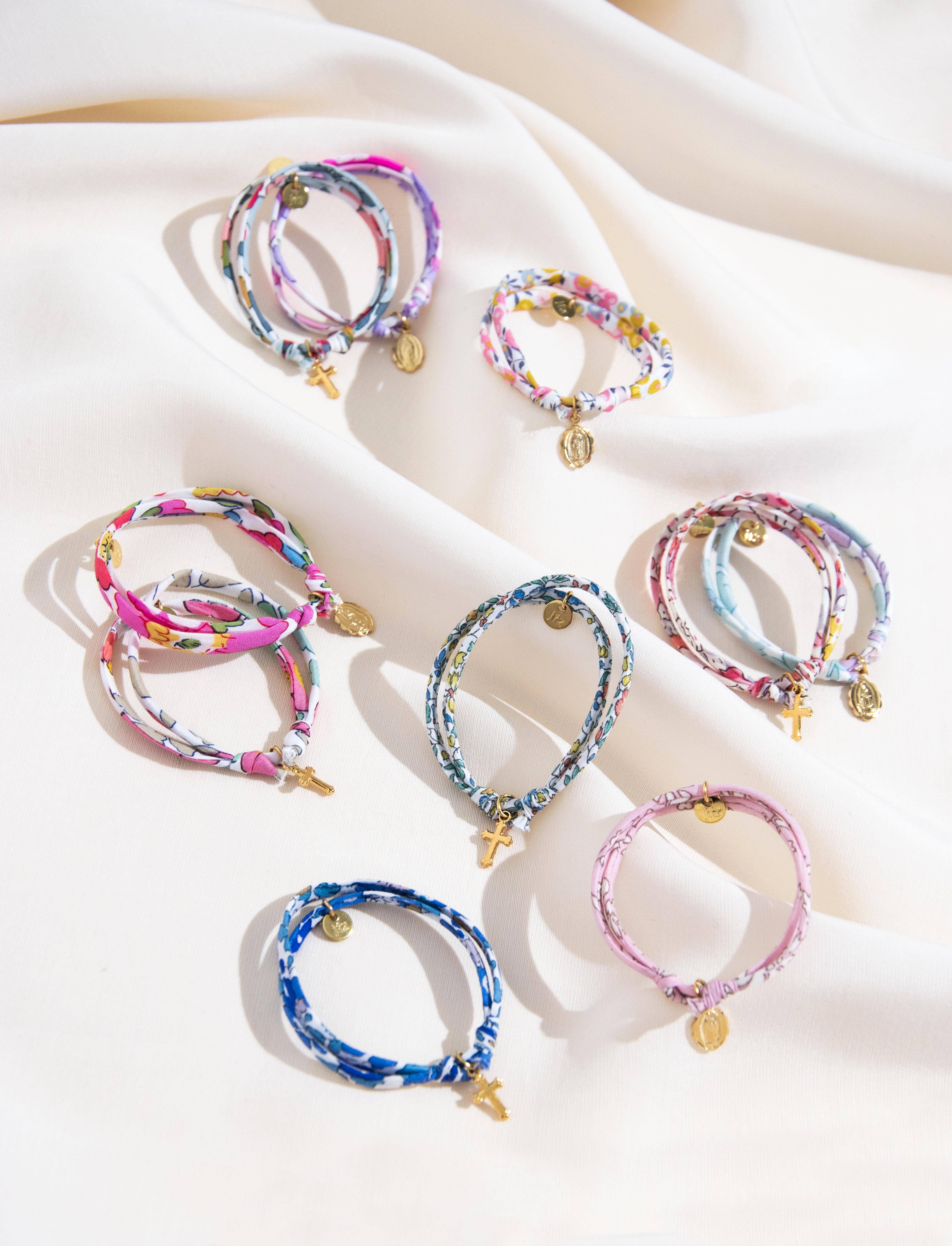 Le Petit Lien de Paris - Wholesale Beaded Bracelet - Kids - Sliding Liberty Bracelet Betsy Céladon Virgin Mary1