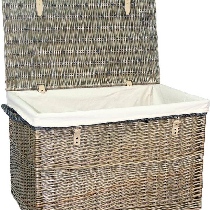 Large Antique Wash Storage Wicker Basket for wholesale by Red Hamper