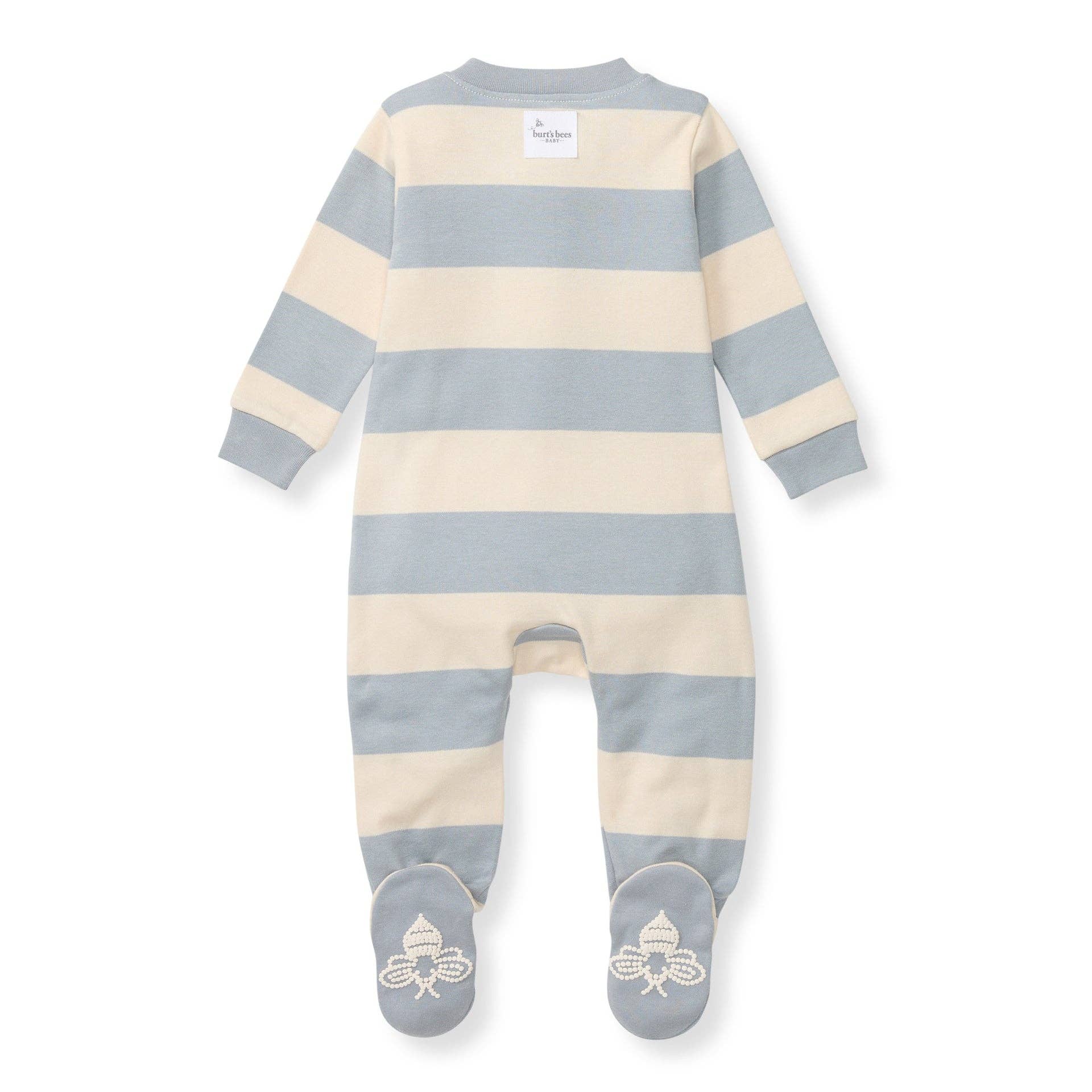 Rugby Stripe Organic Cotton Sleep & Play - Quarry for wholesale on Faire2