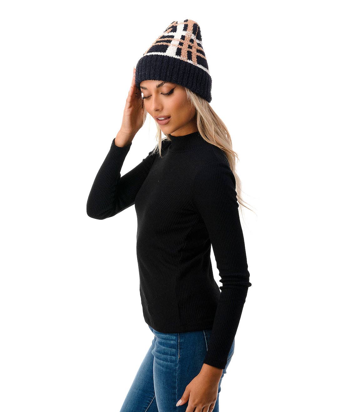 Marcus Adler - Wholesale Beanie - Women's - Cozy Plaid Beanie1