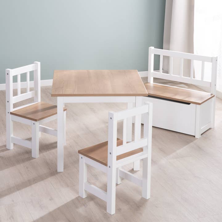 roba kids - Vente Bancs - Banc-coffre pour enfants 'Woody' en bois blanc laqué5
