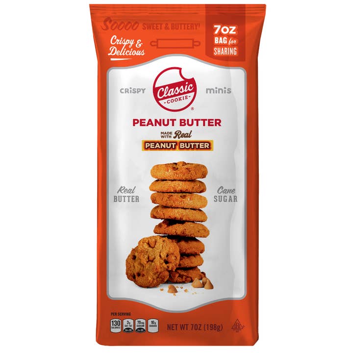 Peanut Butter Crispy Minis 7oz Bags for wholesale by Classic Cookie®