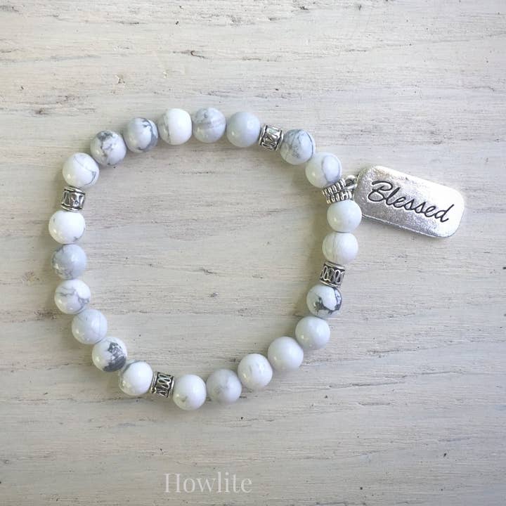 Blessed Natural Stone Bracelet - Howlite for wholesale by hints for prayerful... pause