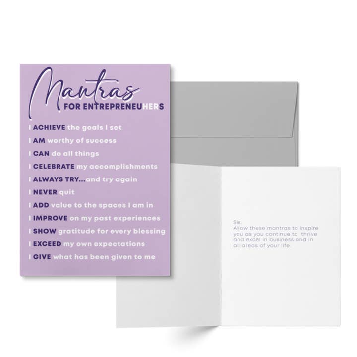 Daglige mantraer til iværksætterkort for engroshandel hos Around the Way Parchment