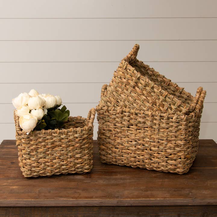 Audrey's Home & Gift - Wholesale Basket - Handmade Woven Straw Storage Baskets (Set Of 03)