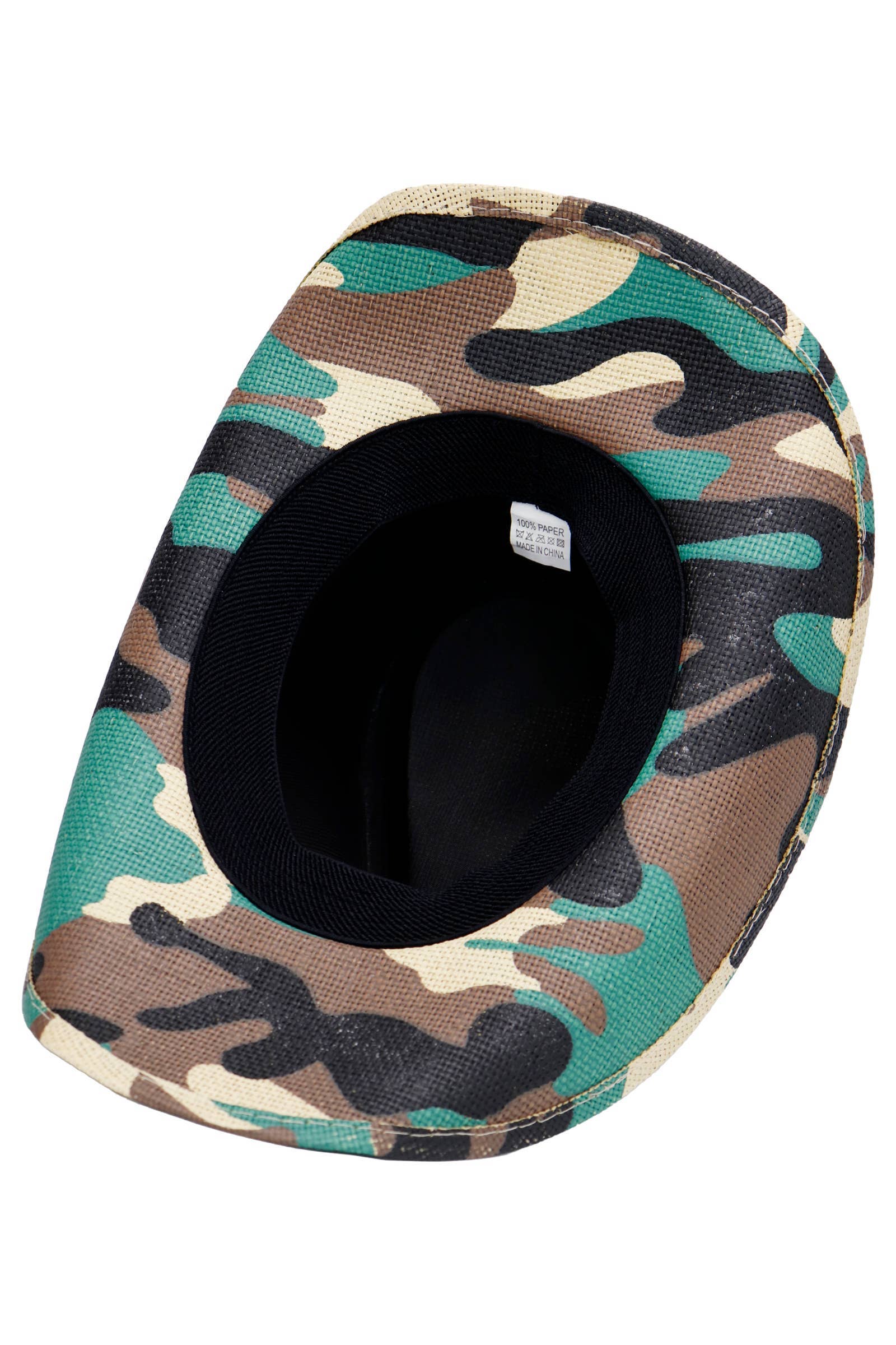 Cap Zone - Wholesale Cowboy Hat - Unisex - Camouflage Hard Shell Paper Straw Cowboy Hat9