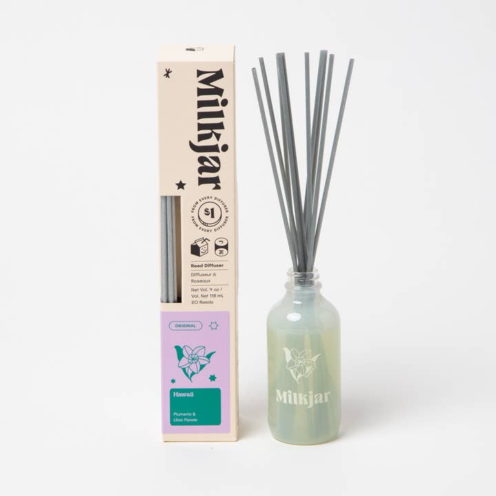 Hawaii - Lilac & Plumeria 4oz Reed Diffuser for wholesale by Milk Jar Candle Co.