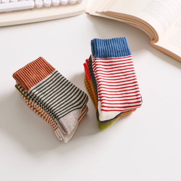 Happy Knits - Wholesale Socks – Women's - Women's Striped Cotton Socks - Soft, Breathable & Stylish10